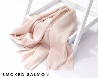Turkish Lawn Hijab-Smocked Salmon