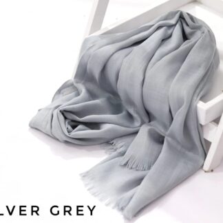 Turkish Lawn Hijab-Silver Grey