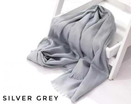 Turkish Lawn Hijab-Silver Grey